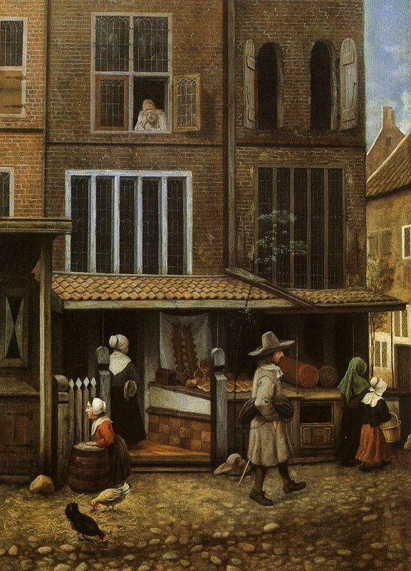 Jacobus Vrel Street Scene with Bakery Sweden oil painting art
